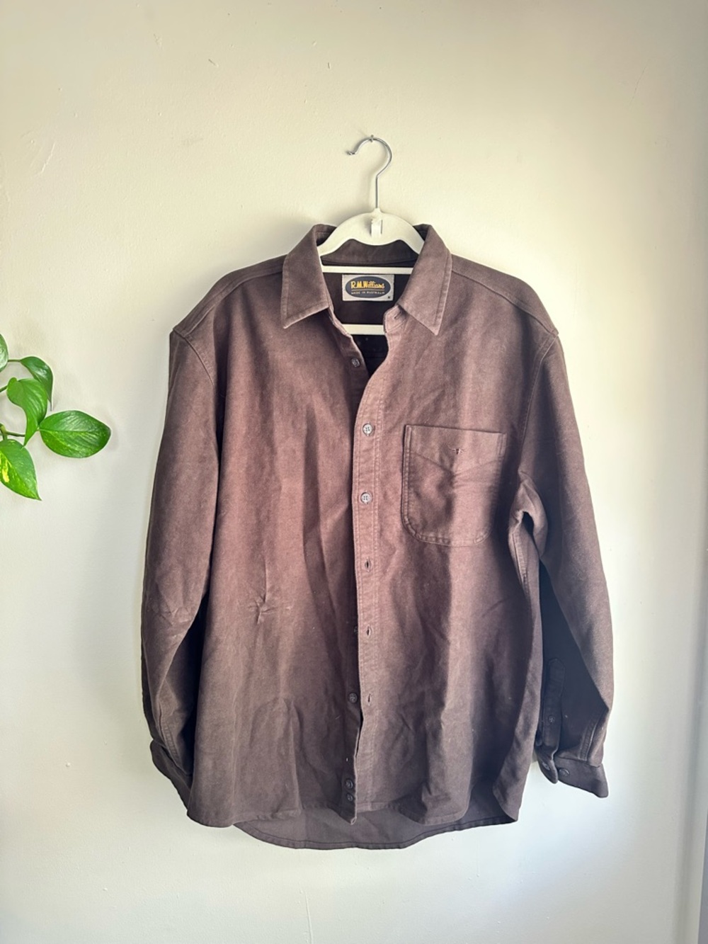 Australian R.M. Williams Brown Cotton flannel very cozy and thick